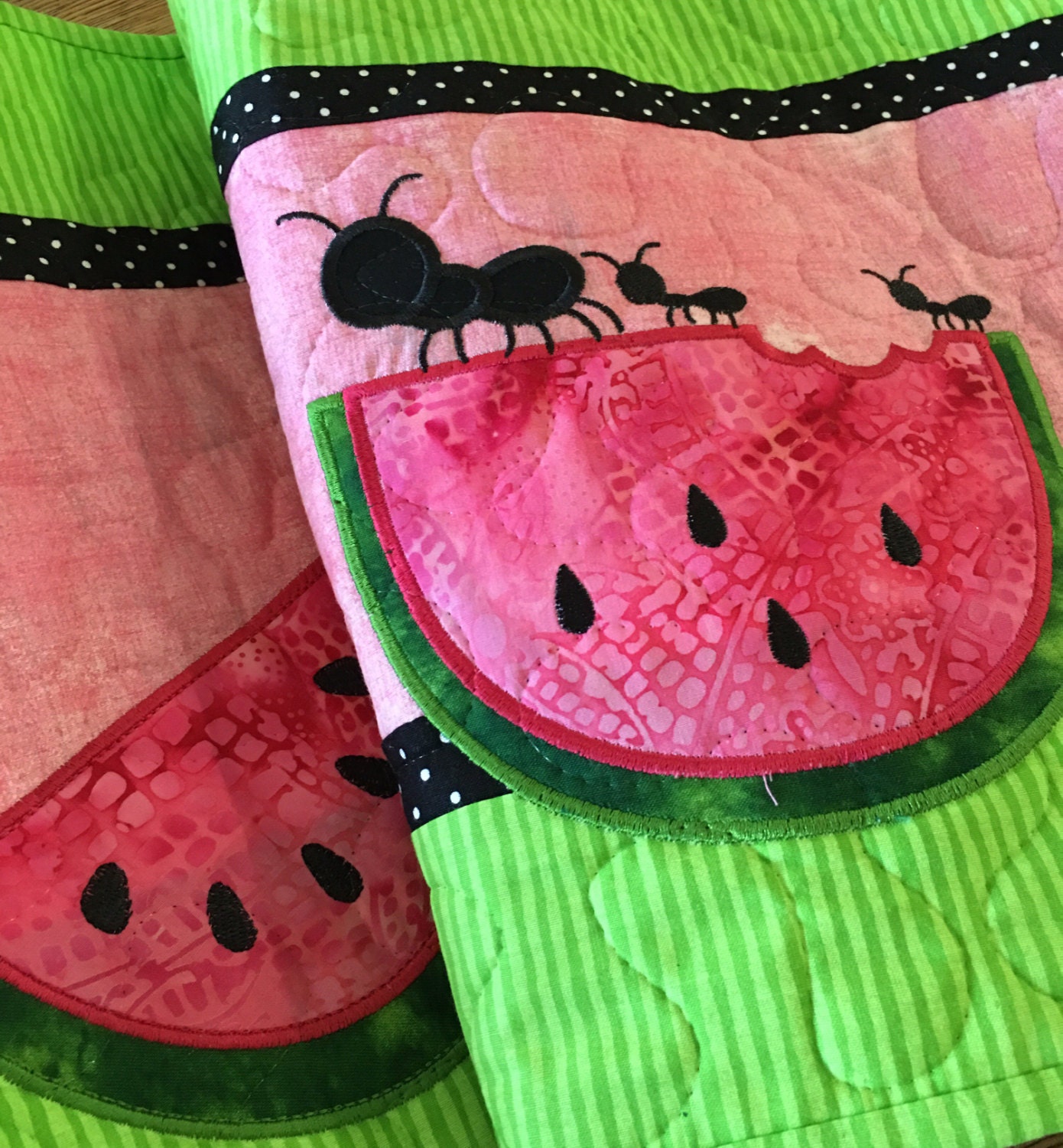 Quilted SUMMER Table Runner . . . WAYERMELON and ANTD
