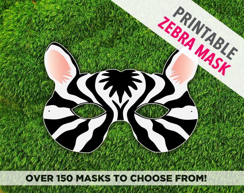 Zebra Printable Mask Halloween Masks Party Mask by theRasilisk
