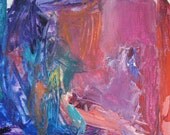 Study 1 Original Abstract Painting 6 x 6 fuschia, blue, aqua, pink, cobalt blue, lavender