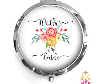 Mother of the Bride Compact Purse Mirror, Mother of the Bride Gift, Personalized Mirror, Purse Mirror Style 672