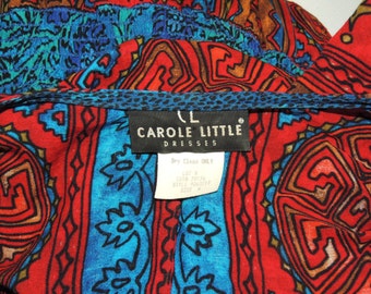 Carole Little Gypsy Dress sz 6 Tier Skirt German Fabric