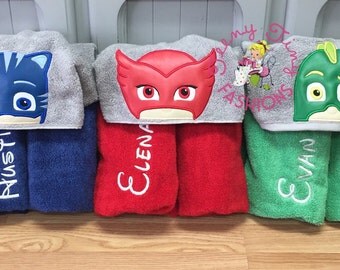 PJ Masks Birthday ~ Owlette Towel ~ Gecko Towel ~ Catboy Towel ~ Swim Lesson Towel ~ Beach Towel ~ Pool Towel