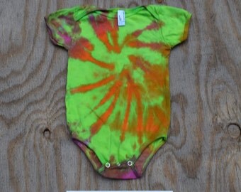 Hey Baby Hey Tie Dye Baby Onesie (American Apparel Organic Cotton 12-18 Months 4001ORG) (One of a Kind)