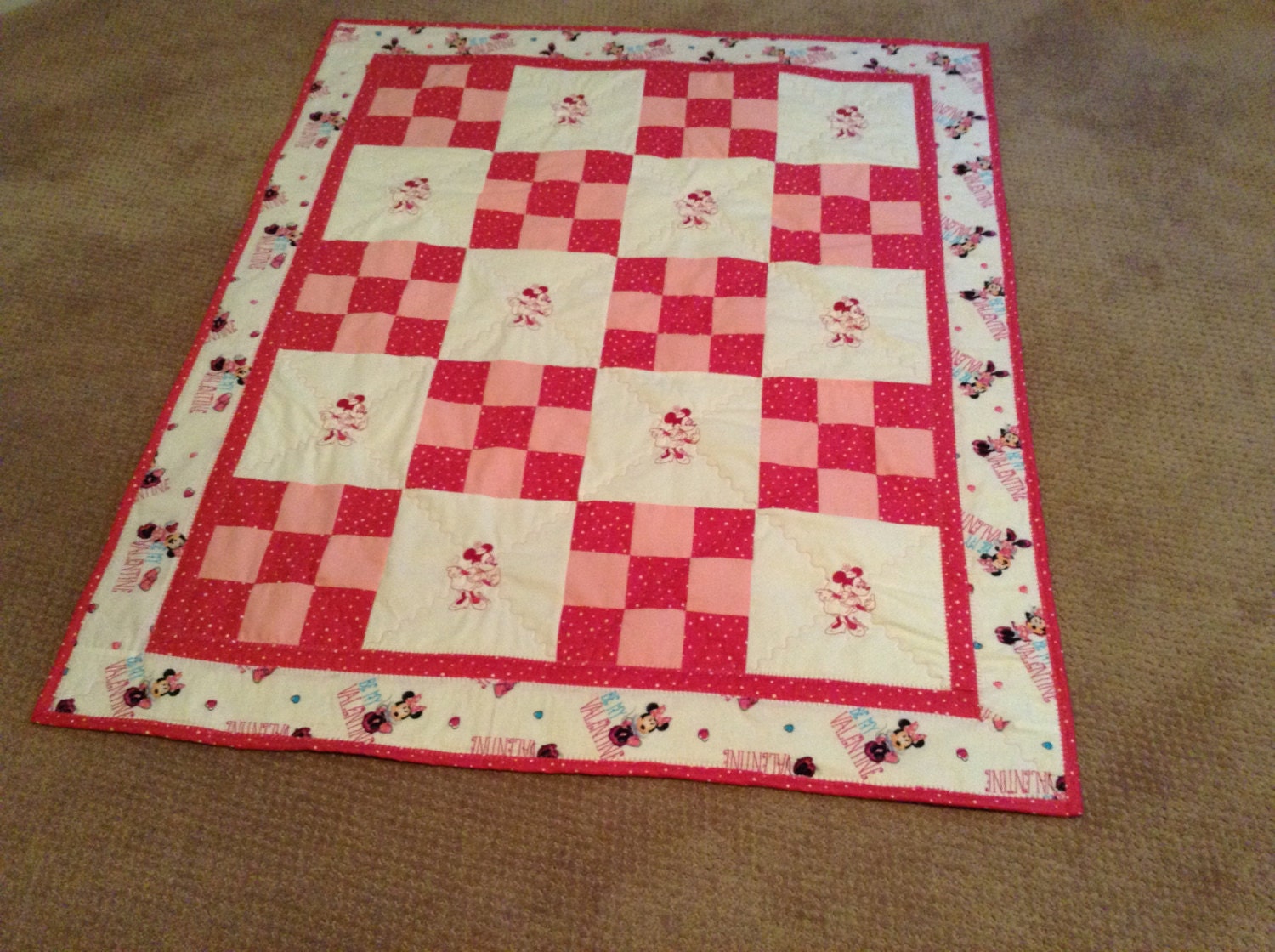 Minnie Mouse quilt Pink baby girl toddler size