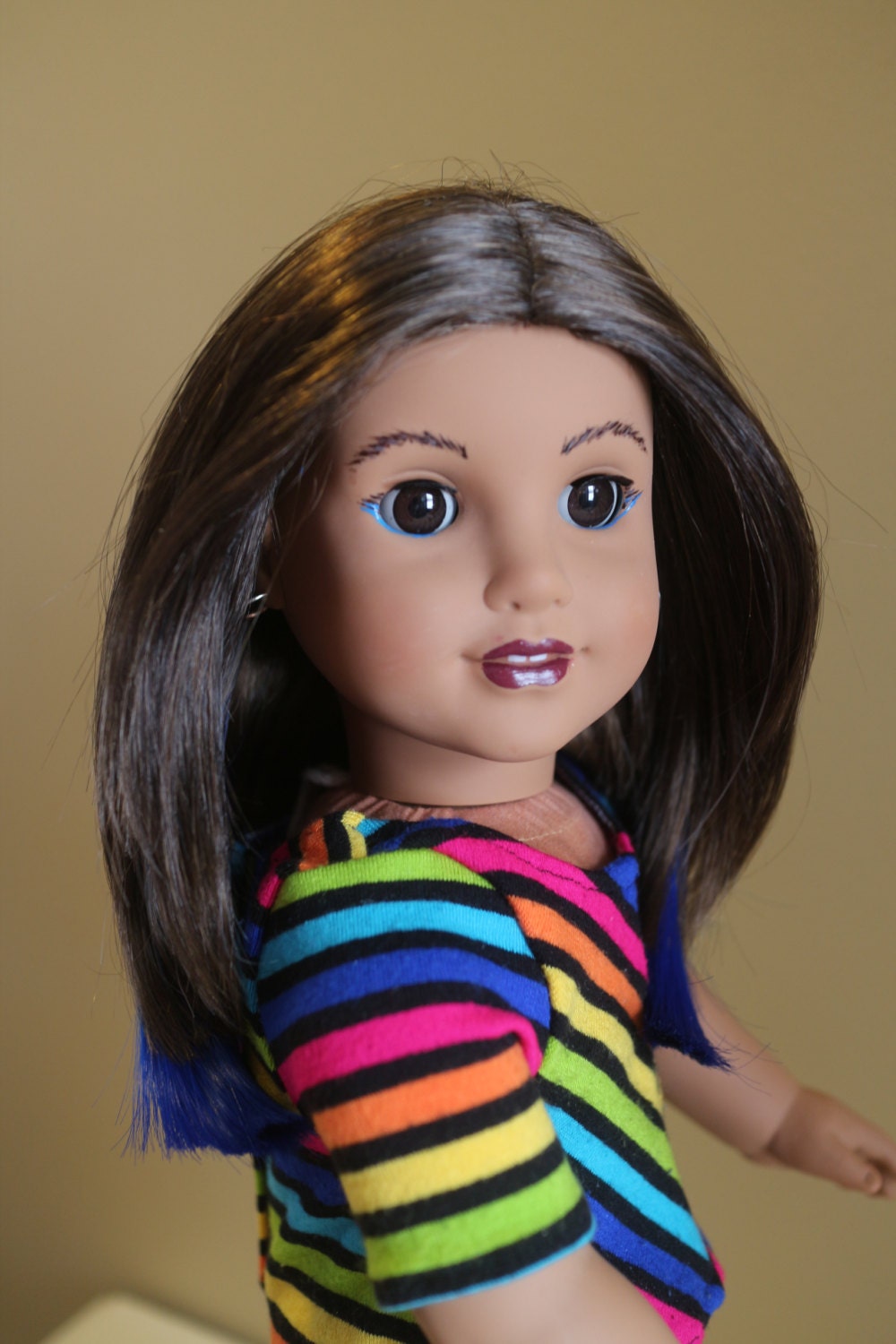 Beautiful Custom American Girl Doll With Blue By Mstangledwebs