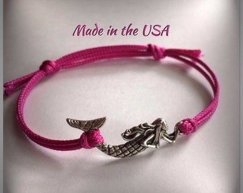 Mermaid charm bracelet. Mermaid slide bracelet. Gift For Her. Colorful bracelet. Silver mermaid charm. Custom bracelet. Birthday gift.