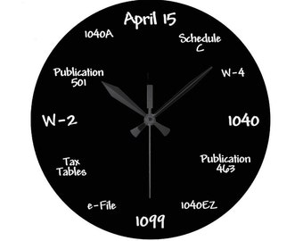 Tax Accountant Chalkboard Clock - High Quality, Acrylic, 10.75 inch diameter Clock - Gift for Accounting Student, Teacher, Employee