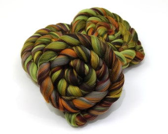 Merino Wool Roving (combed top) - Custom Blended Commercially Dyed Roving for Spinning or Felting - 4 oz