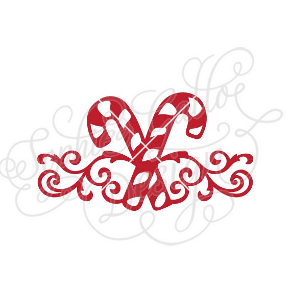 Download Candy Cane Christmas Flourish SVG DXF digital download file