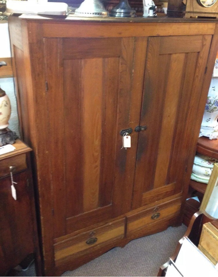 Beautiful Antique Jelly Cupboard Kitchen Cabinet 2 doors 2