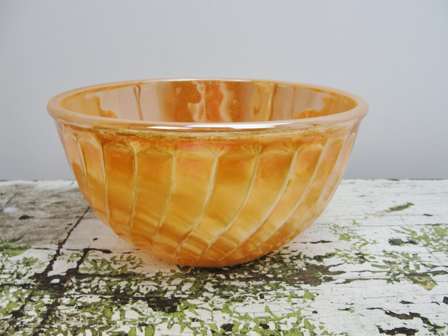 Fire King Peach Lustre : Fire King Peach Lustre Individual Baking by OldMothersCupboard - I feel one flea bite and there are no cracks.