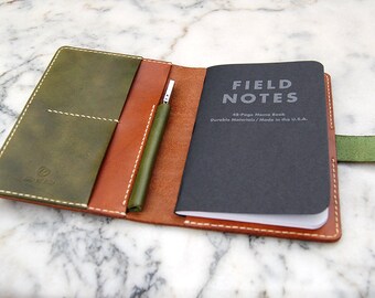 Field Notes Leather Cover, Leather Journal, Field Notes Cover, Handmade Notebook Cover