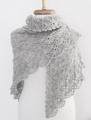Grey Bridal CASHMERE Mohair shawl-Ready to ship by knittingshop