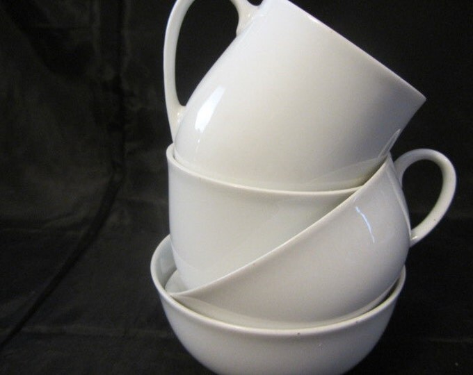 4 Assorted White China Cups, Serving Cups, Crafting Cups, Replacement Cups, China Cups, Modern China Cups and Bowls, Breakfast Serving Set