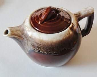 1 Vintage McCoy Stoneware Brown Drip Teapot w/ Lid - EXCELLENT Condition - Retro Mod Kitchen Country Cottage Cabin Wedding Housewarming Gift