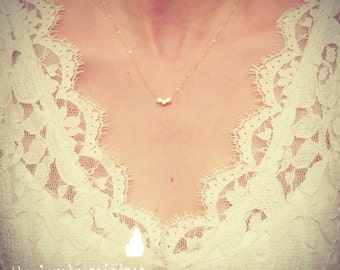 NEW - Tiny Gold Bead Necklace - Simple - Minimalist - Minimal - Dainty lovely Gift for - Accessories Layering Necklace -The Lovely Raindrop