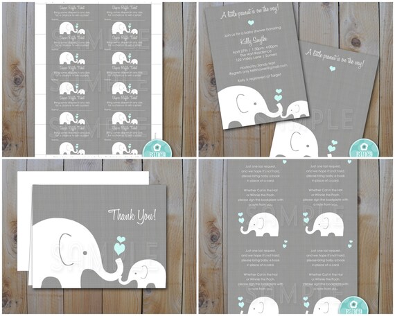 Elephant Baby Shower Printable Bundle / by FancyShmancyNotes