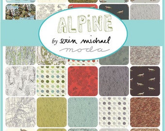 ALPINE Layer Cake - Erin Michael for Moda - Precut 10" Inch Fabric Squares - Paint by Numbers Fabric - Woodland Animals Fabric