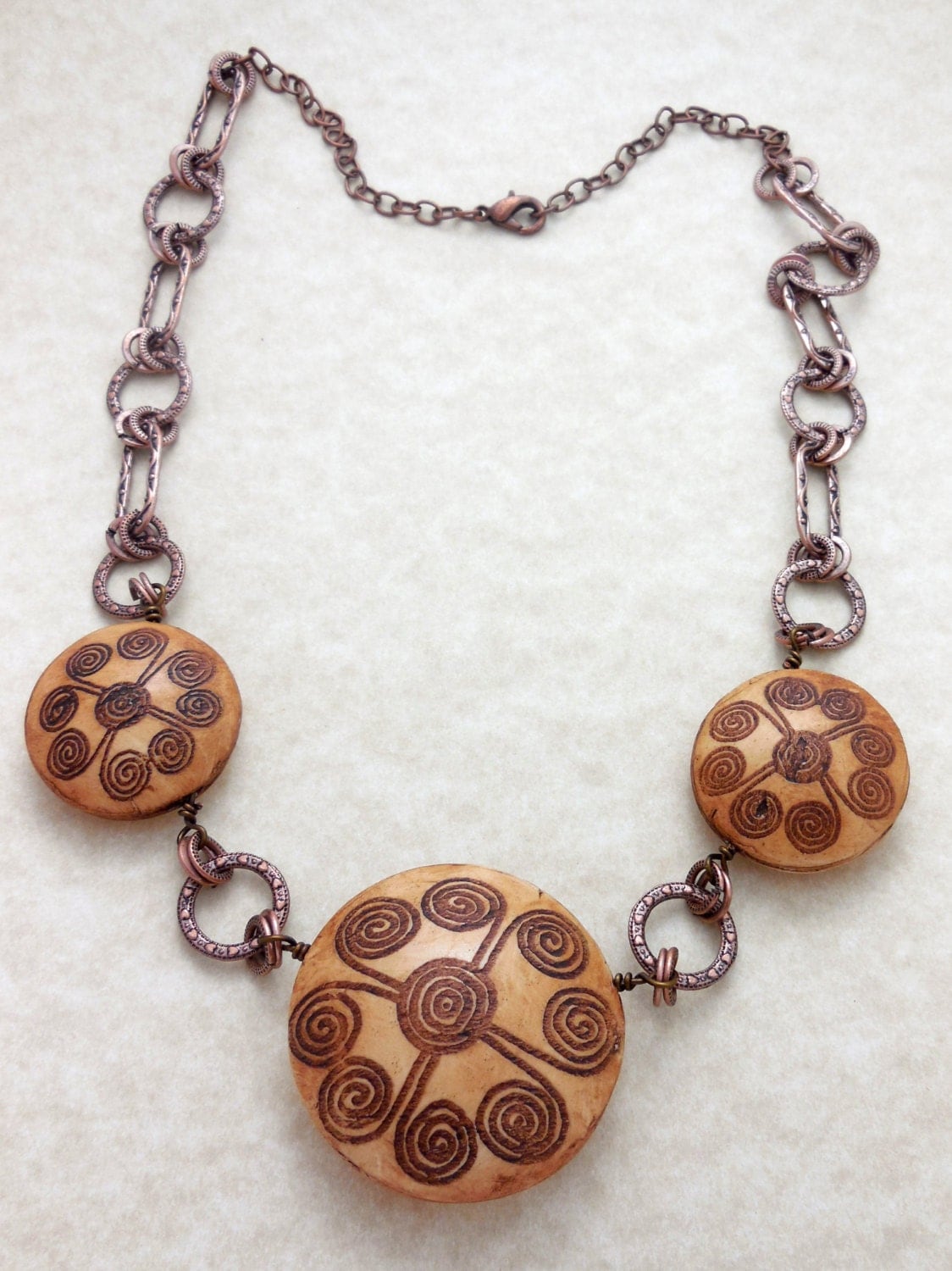 Etched Polymer Clay Necklace