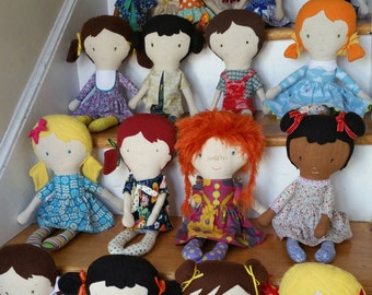 Custom, rag doll, cloth doll, maylo, heirloom, handmade, mini-me, alchemy
