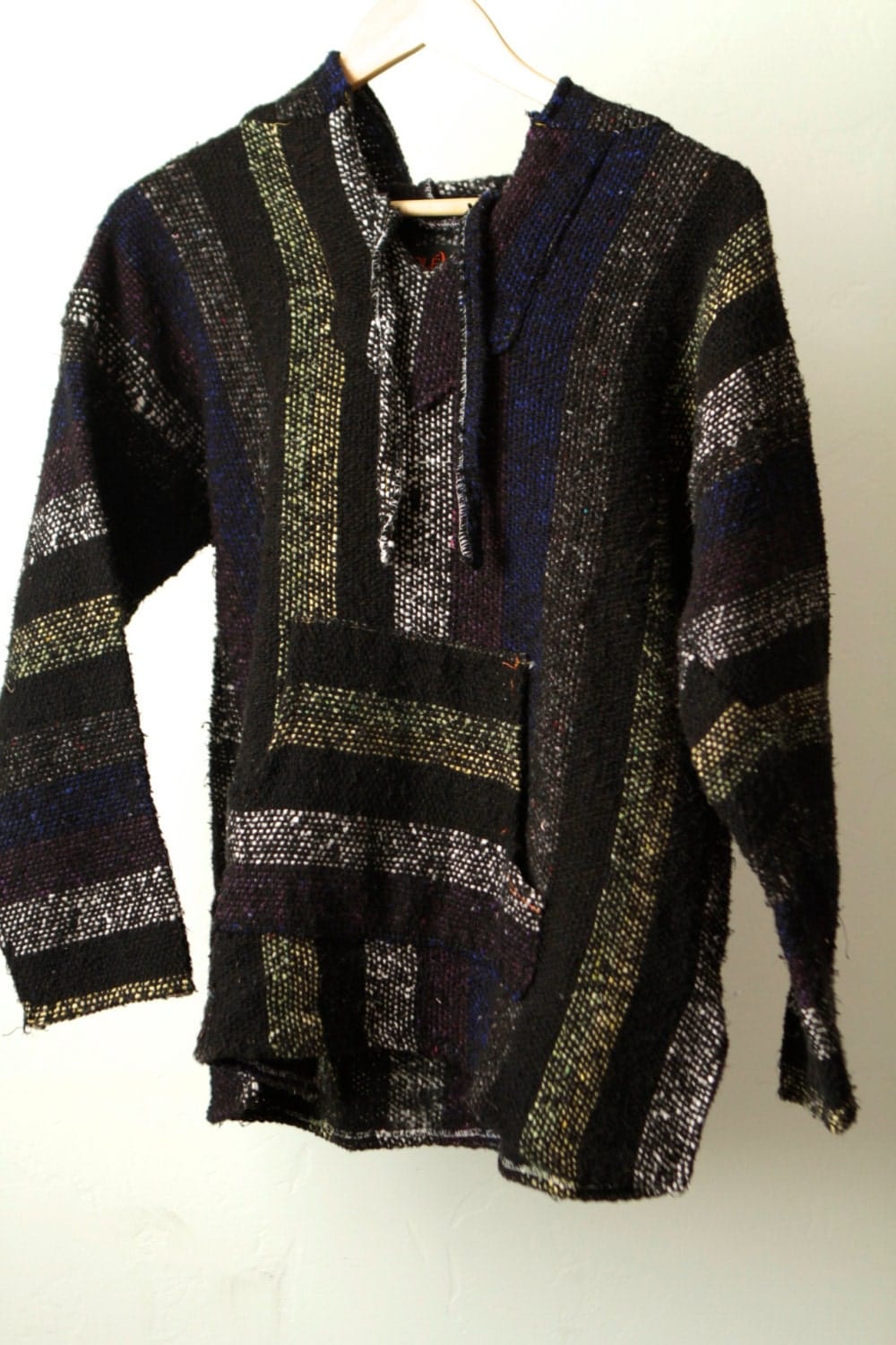 BAJA PULLOVER striped SURFER hoodie unisex size by CairoVintage