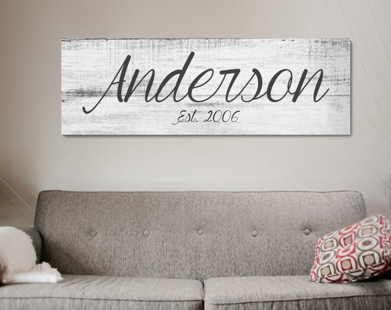 Rustic Family Name Canvas