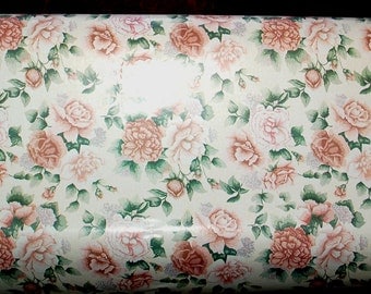 French New Old Stock, Department Store Wrapping Paper ~ "Rose Dreams" designed by Hazel Le Plonoeon for Familyline Inc. ~ approx. 55 yards