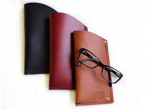 Leather Eyeglasses Case Mens Or Womens Leather Glasses Case 4973