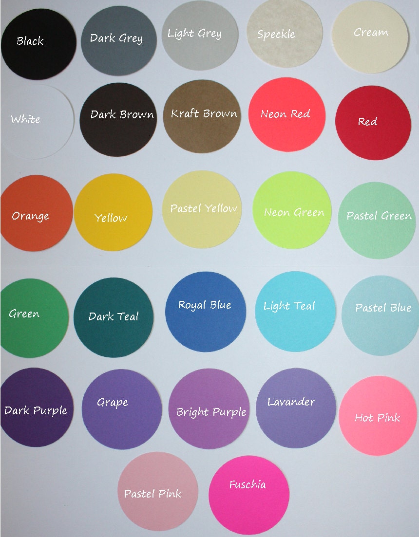 Cardstock Color Chart