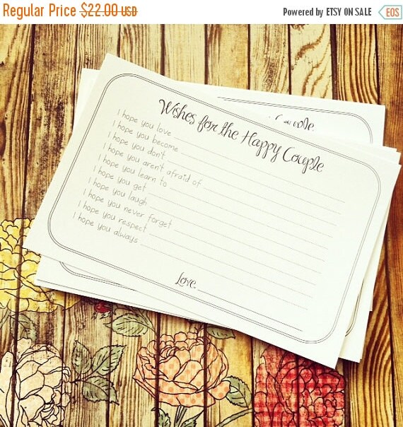 ON SALE Set of 50 Wishes for the Happy Couple by ErinsArtwork