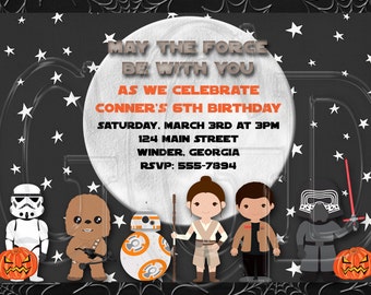 Halloween Galaxy Star Wars Invitation Inspired-Printable Digital File