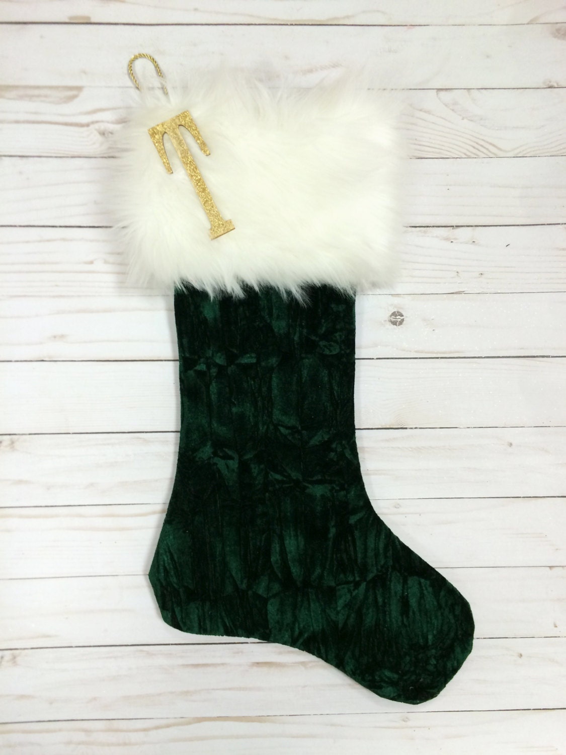 Green Christmas Stocking Personalized Christmas Stocking