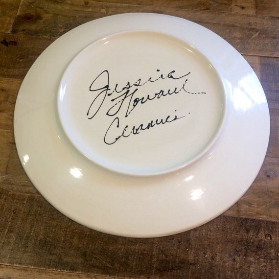 Extra Large Ceramic serving platter blue and white