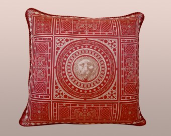 Cage Pillow - Cranberry/Taupe