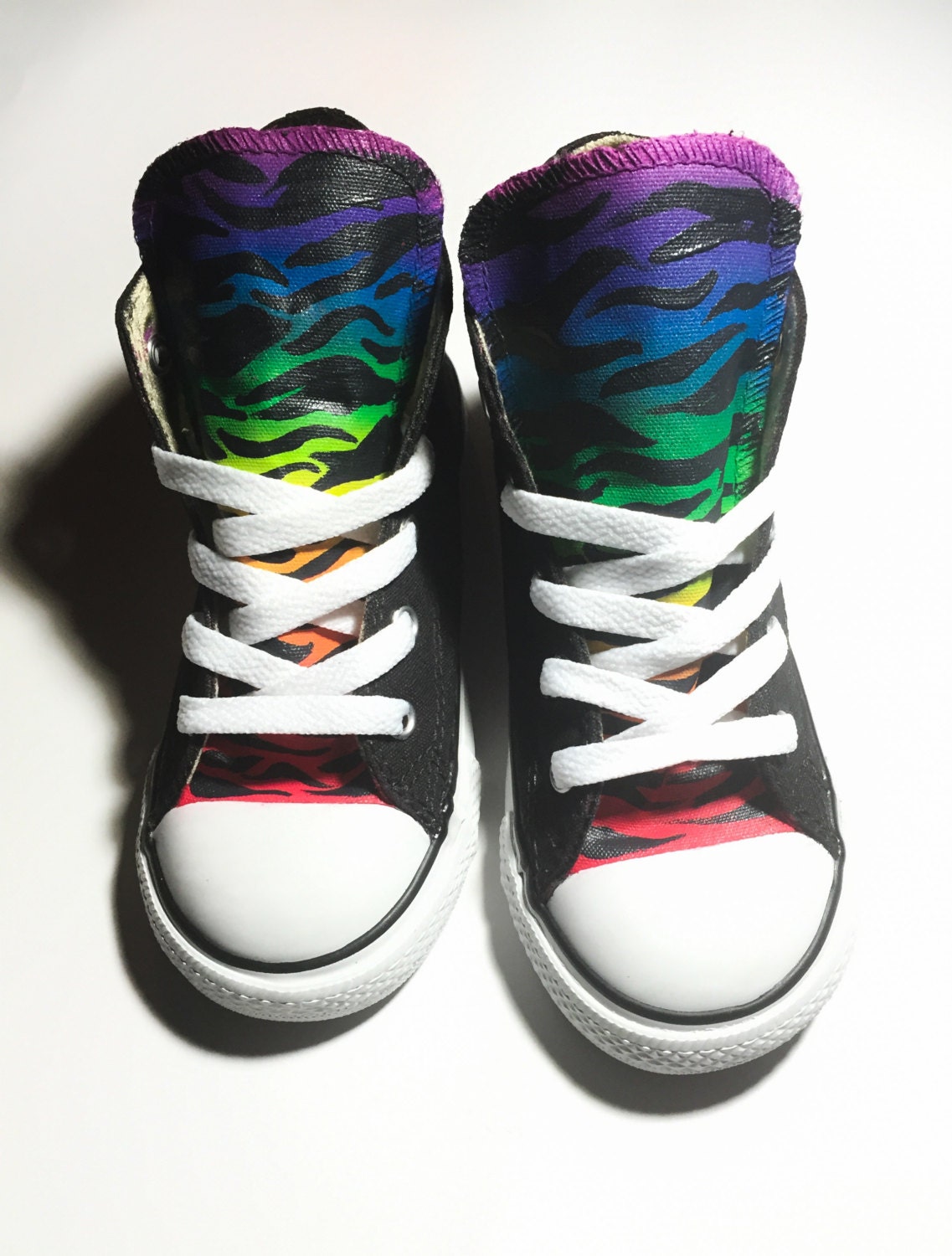 Kids Rainbow Zebra Print Converse for Youth