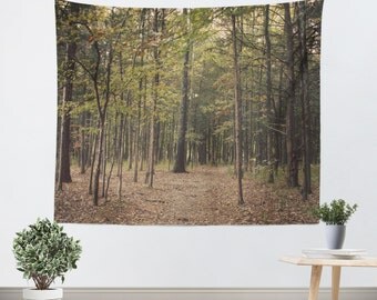 Tapestry Wall Hanging - Nature tapestry - Tapestries - Woods Tapestry - Forest Green Trees Tapestry