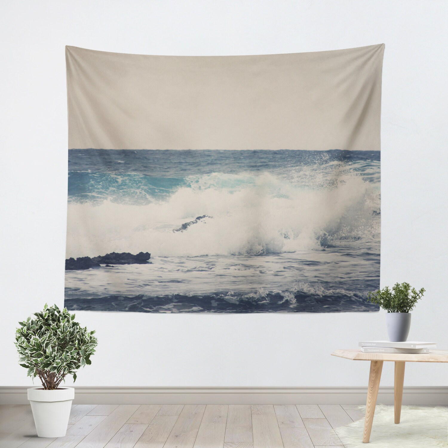 Beach Tapestry Ocean Blue Unique Wall Hanging Home