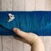 Deep teal gathered silk clutch with rhinestone pearl brooch, formal clutch purse, teal clutch, teal evening bag, gift for her