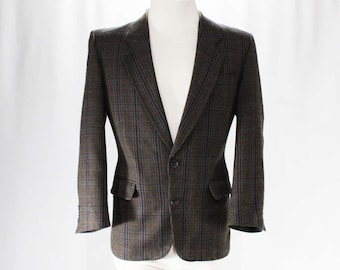 Men's Small Suit Jacket - Designer Hardy Amies - 1950s-Inspired Mid Century Look Men's Wool Sport Coat - 80s Does 50s - Chest 40 - 47290