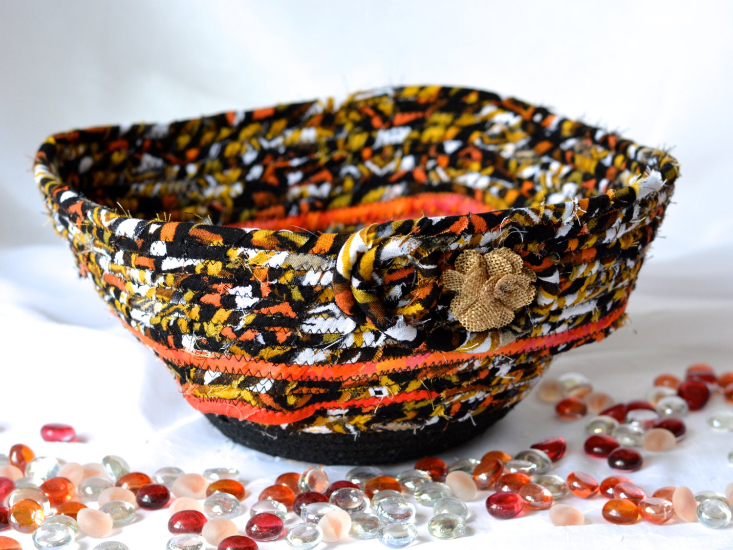 Remote Control Holder Basket Handmade Designer Basket Yarn