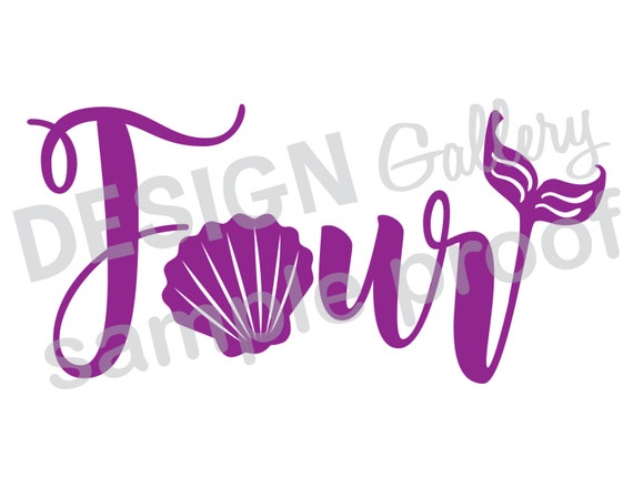 birthday svg mermaid Fourth style png Birthday SVG image Mermaid Four JPG &