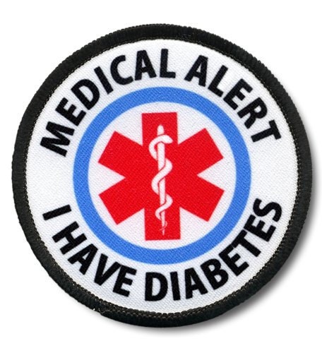I HAVE DIABETES Black Rim Medical Alert Symbol Sew-on Patch