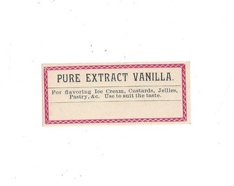 Pure Extract Vanilla Vintage Label, 1920s