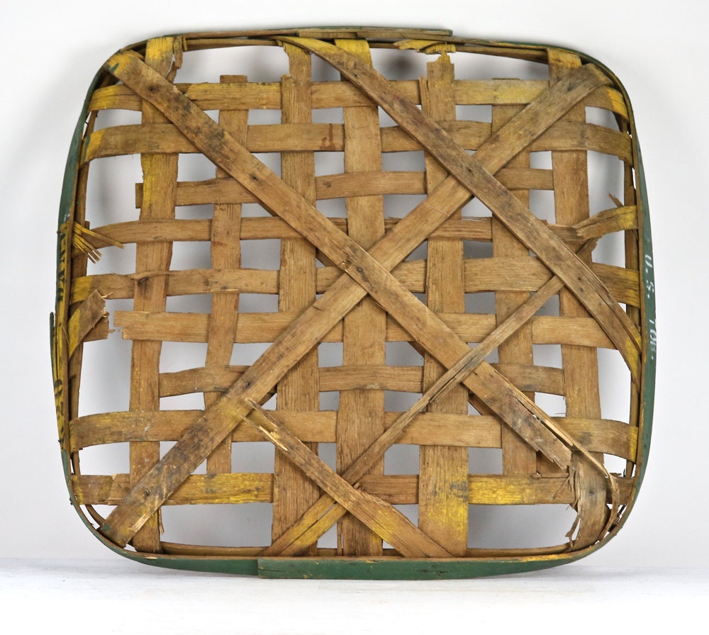 Tobacco Basket Vintage Tobacco Basket Old Tobacco Basket