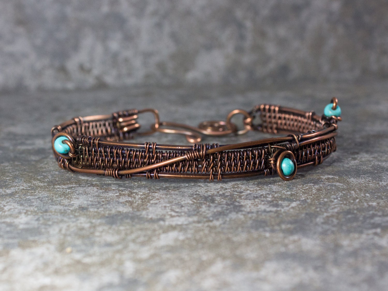 Copper Wire Bracelet Woven Wire Jewelry Medium Wrist
