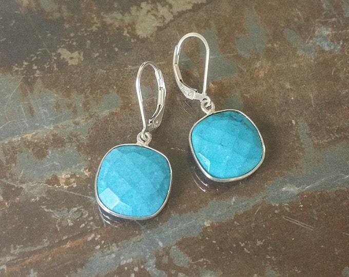 Silver Turquoise Earrings, Silver Turquoise Dangles, Silver Turquoise Dangle Earrings, Turquoise Earrings, Turquoise Dangles, Turquoise