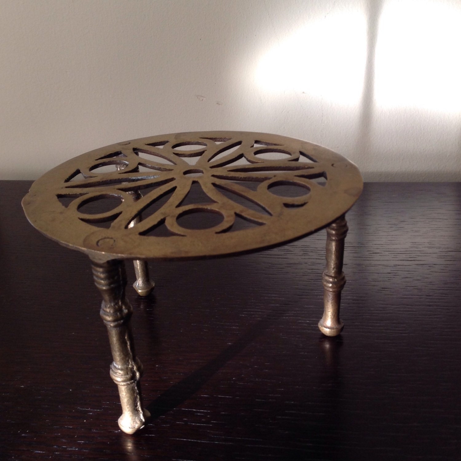 Vintage Solid Brass Trivet / Brass Hearth Trivet / Fireside Brass ...