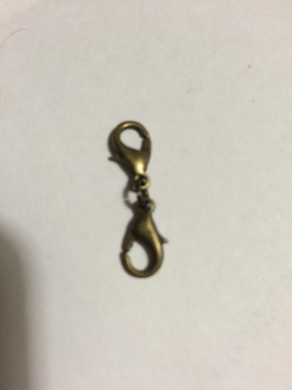 Bronze metal Double sided Lobster clasp as an extender or