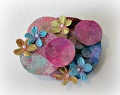 Wood Brooch, Wood Floral Brooch, Floral Pin, Mixed Media Jewelry, Floral Scarf Pin, Handcrafted Wood Jewelry, Whimsical Jewelry, Under 20 Wood Brooch, Wood Floral Brooch, Floral Pin, Mixed Media Jewelry, Floral Scarf Pin, Handcrafted Wood Jewelry, Whimsical Jewelry, Under 20
