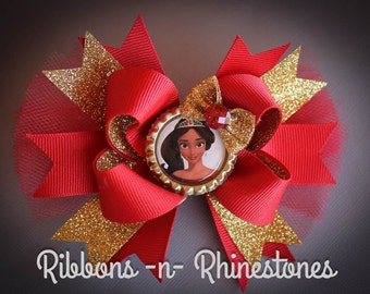 Princess Elena of Avalor Bow, Princess Elena Boutique Hair Bow, Princess Elena Bow, Elena Birthday, Elena Bow, Elena costume, Hair Bows